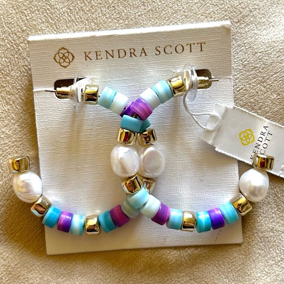 NWT Rachel Pearl Beaded Hoop Earrings - Picture 10 of 10